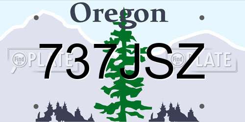 737JSZ Oregon License Plate