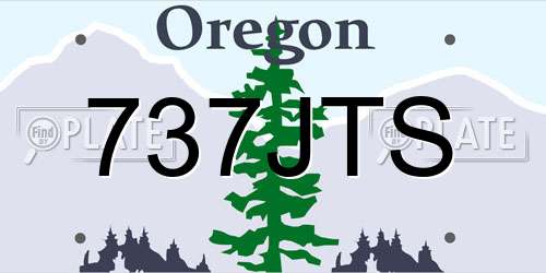 737JTS Oregon License Plate