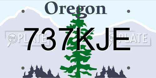 737KJE Oregon License Plate