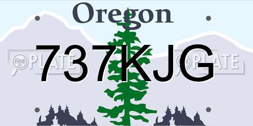 737KJG Oregon License Plate