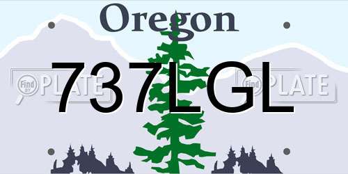 737LGL Oregon License Plate