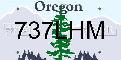 737LHM Oregon License Plate