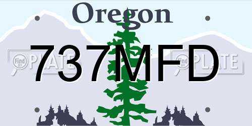 737MFD Oregon License Plate