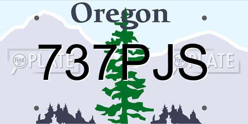 737PJS Oregon License Plate