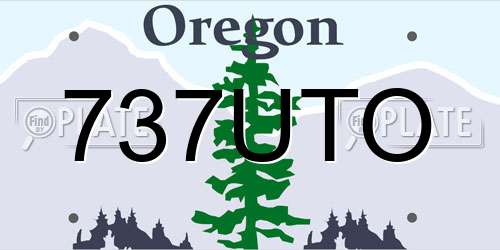 737UTO Oregon License Plate