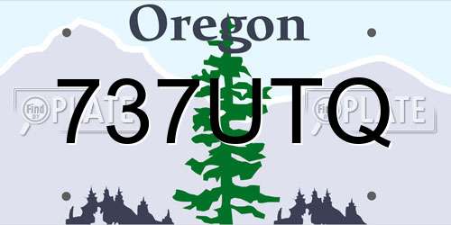 737UTQ Oregon License Plate