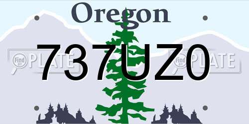 737UZ0 Oregon License Plate