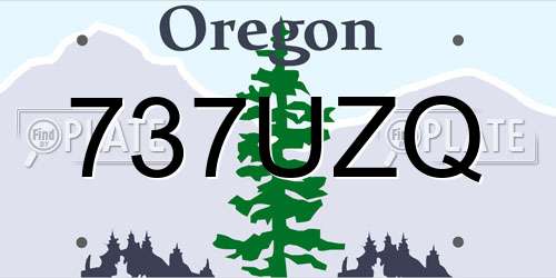 737UZQ Oregon License Plate