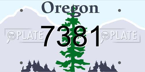 7381 Oregon License Plate