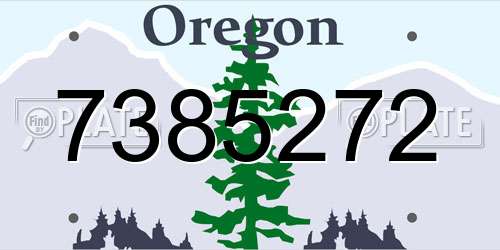 7385272 Oregon License Plate