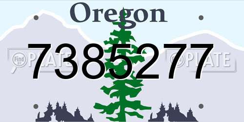 7385277 Oregon License Plate