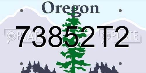 73852T2 Oregon License Plate