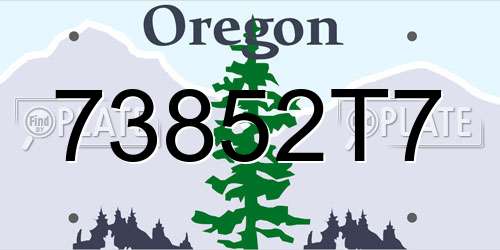 73852T7 Oregon License Plate