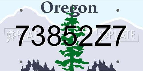 73852Z7 Oregon License Plate
