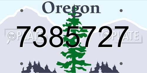 7385727 Oregon License Plate