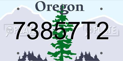 73857T2 Oregon License Plate
