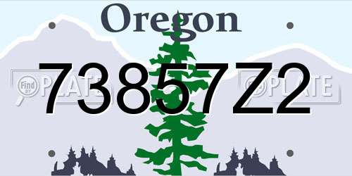 73857Z2 Oregon License Plate