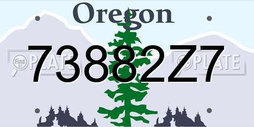 73882Z7 Oregon License Plate