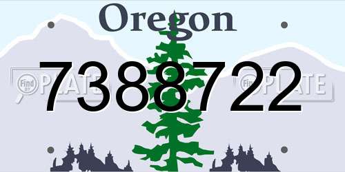 7388722 Oregon License Plate
