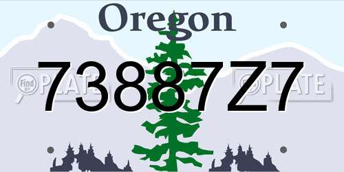 73887Z7 Oregon License Plate