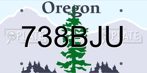 738BJU Oregon License Plate