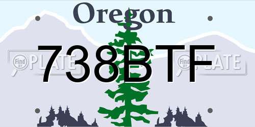 738BTF Oregon License Plate