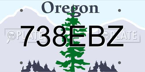738EBZ Oregon License Plate