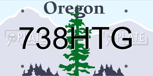 738HTG Oregon License Plate