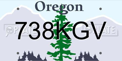738KGV Oregon License Plate