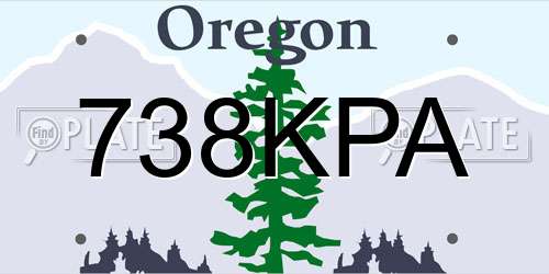 738KPA Oregon License Plate