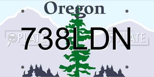 738LDN Oregon License Plate