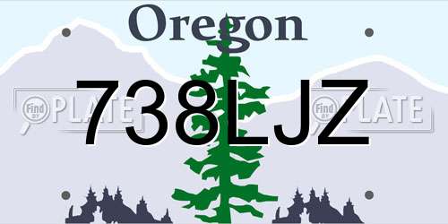 738LJZ Oregon License Plate