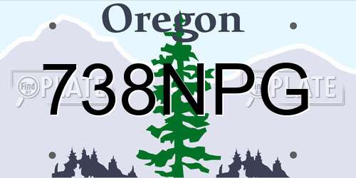 738NPG Oregon License Plate