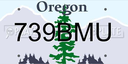 739BMU Oregon License Plate