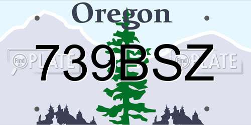 739BSZ Oregon License Plate