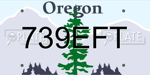 739EFT Oregon License Plate
