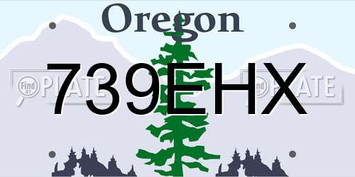 739EHX Oregon License Plate