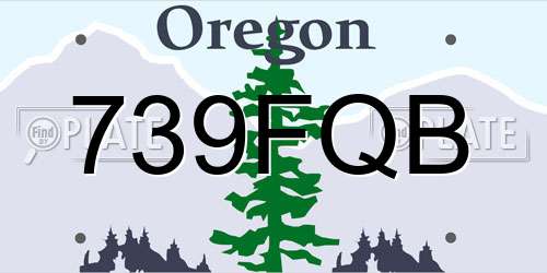 739FQB Oregon License Plate