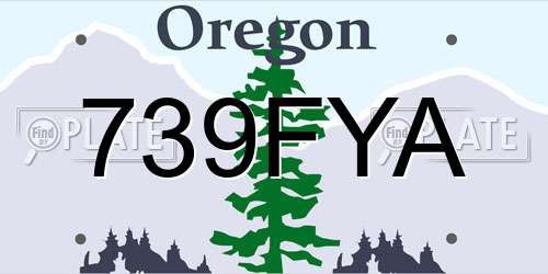 739FYA Oregon License Plate