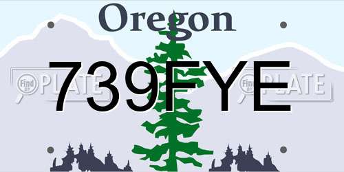 739FYE Oregon License Plate