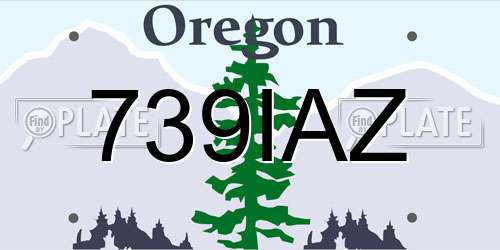 739IAZ Oregon License Plate