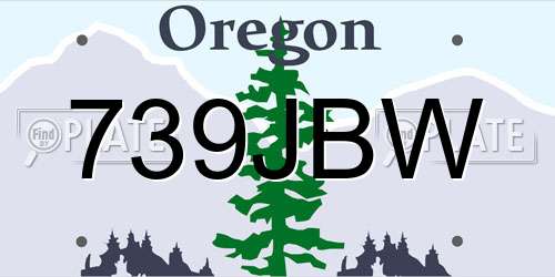 739JBW Oregon License Plate