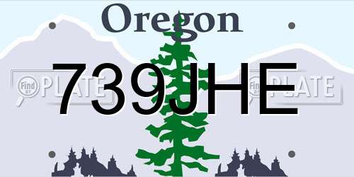 739JHE Oregon License Plate