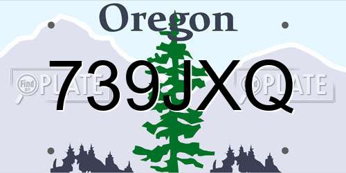 739JXQ Oregon License Plate