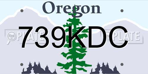 739KDC Oregon License Plate