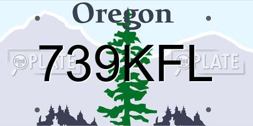 739KFL Oregon License Plate