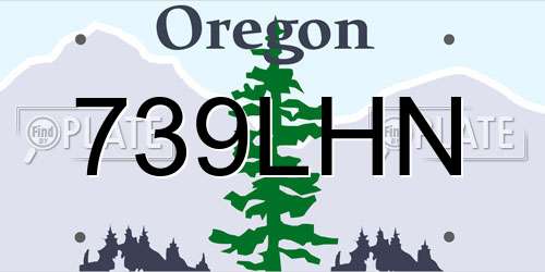 739LHN Oregon License Plate