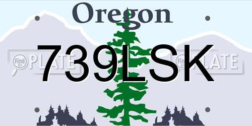 739LSK Oregon License Plate