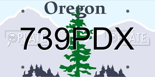 739PDX Oregon License Plate