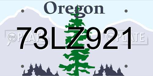 73LZ921 Oregon License Plate